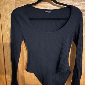 SHEIN Classic Black Ribbed Bodysuit